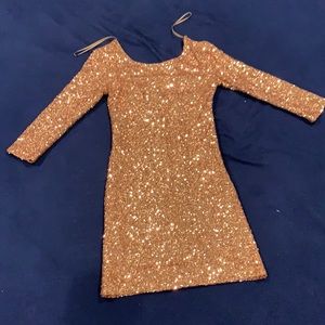 Gold Sparkly Mini Dress